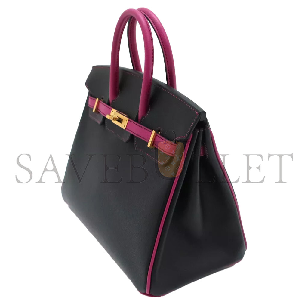 H**mes master birkin 30 epsom black and rose red gold buckle h028369ck19 (30*23*15cm)